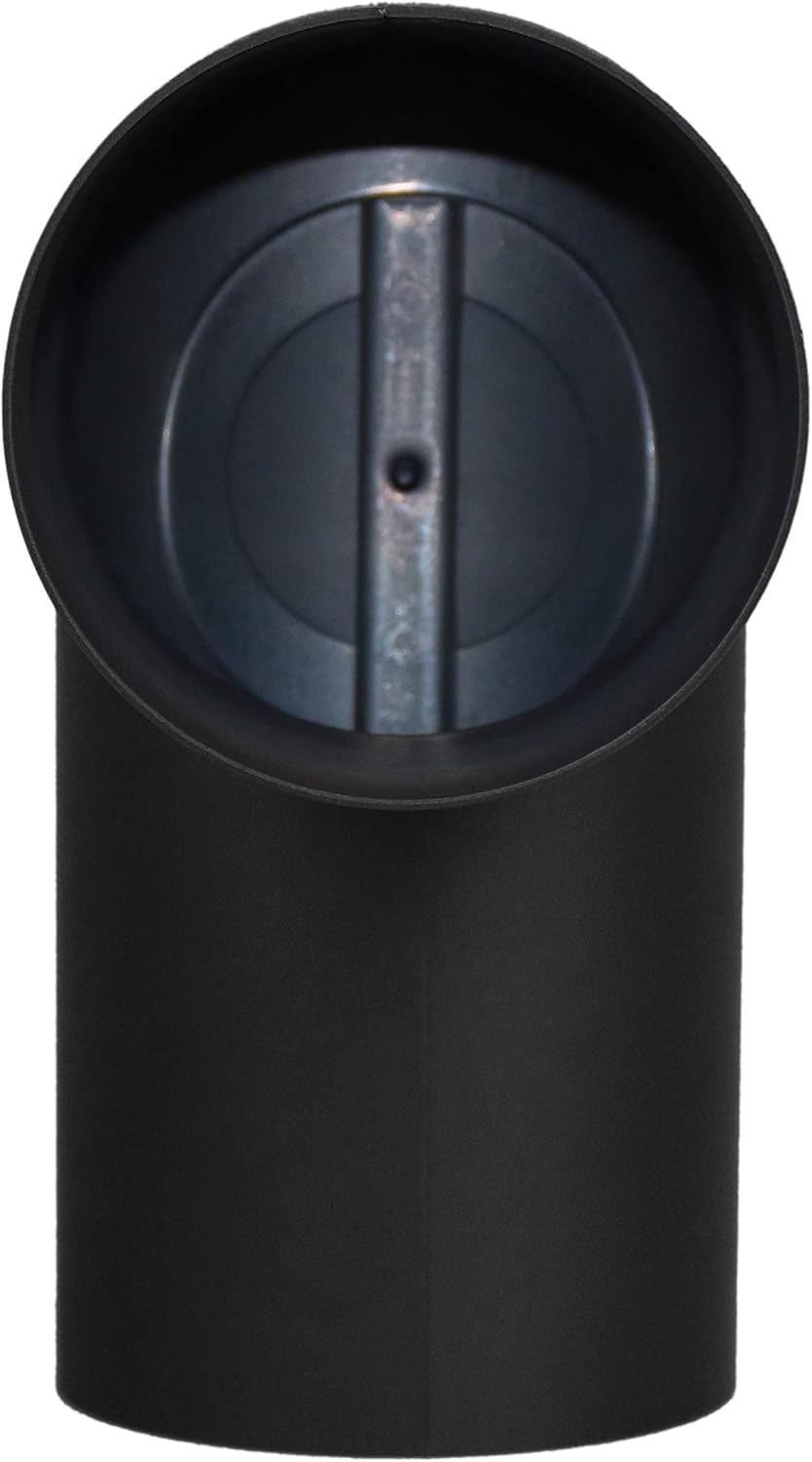 LANZZAS Ofenrohr Bogen 1x 90° Grad (Spitzbogen) mit Tür, im Durchmesser, DN Ø 150 mm, Farbe: schwarz