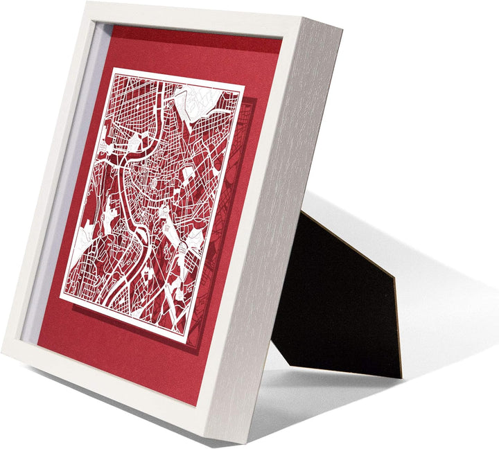 O3 DESIGN STUDIO - Marco de Papel para mapas, 22,8 x 22,8 cm, en Caja de Regalo, Fondo, autocambiant