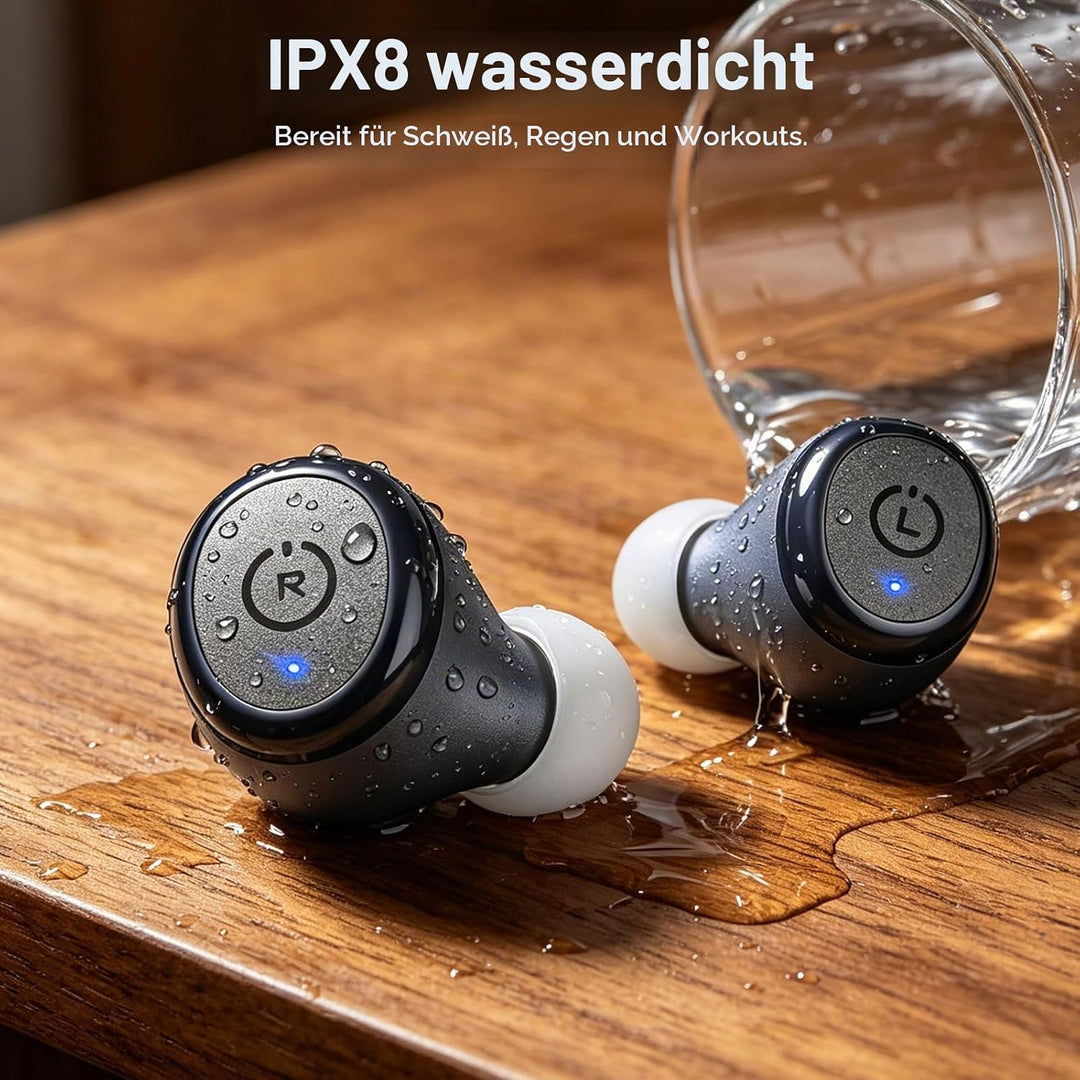 TOZO T10 Kopfhörer Kabellos Bluetooth In Ear mit Ladecase 55 Std. IPX8 | ENC für klare Anrufe und Kl