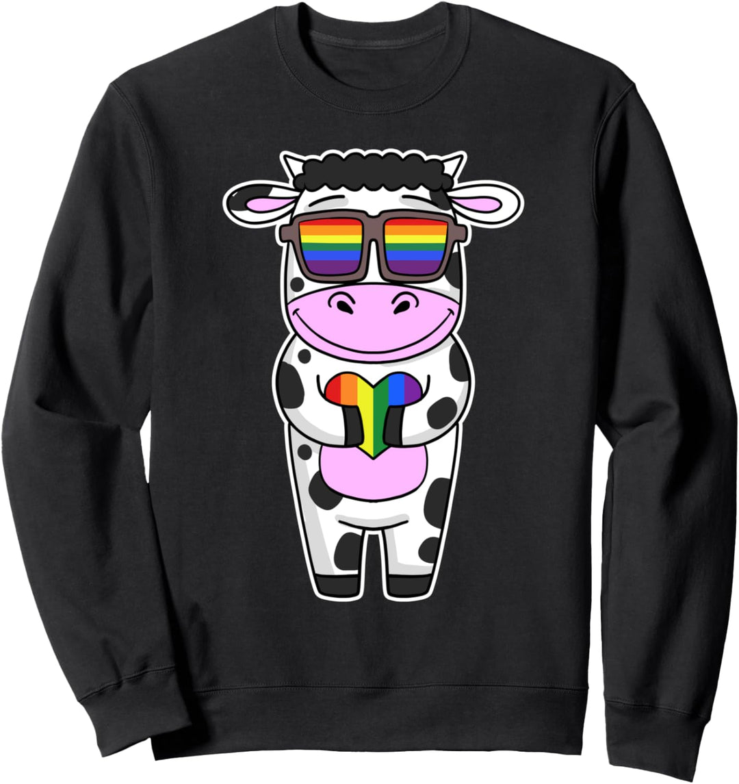 LGBT Supporter Kuh Regenbogen Gay Pride - LGBT Herz Tier Sweatshirt