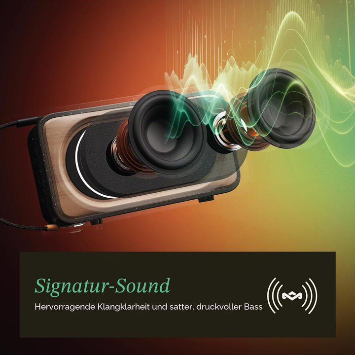 Marley House of Roots Solar Bluetooth Lautsprecher – Kleine tragbare Solar Lautsprecher Bluetooth Bo
