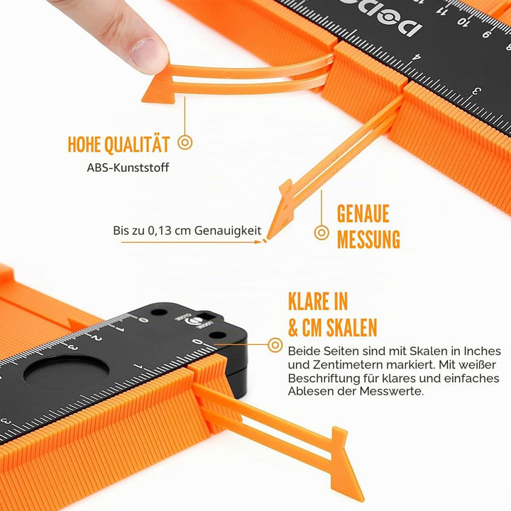 DODOWIN Konturenlehre Gross 2pcs, Konturenlehre Mit Feststeller, Laminat Schablone, Weihnachtsgesche