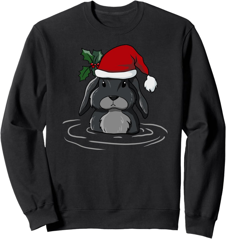 Weihnachtsmann Kaninchen Kawaii Weihnachten Retro Familie Lustig Ugly Christmas Sweatshirt