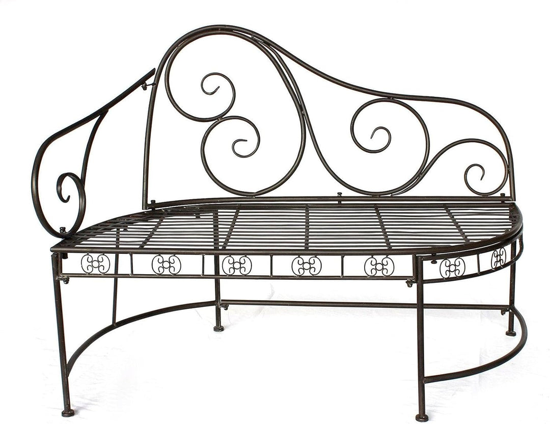 DanDiBo Gartenbank Metall Wetterfest Braun 120 cm Bank Sitzbank 2-Sitzer DY140486 Metallgartenbank m