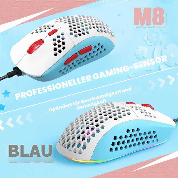 YINDIAO T8 60% RGB Gaming Tastatur und Maus Set + Gewendeltes USB-C Kabel,Kabelgebundene Mechanische