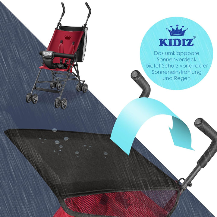 KIDIZ® Kinderwagen CITY Buggy Kinderbuggy klappbar Sportwagen Faltbar 360° 4-Zoll-Räder Inkl. Sonnen