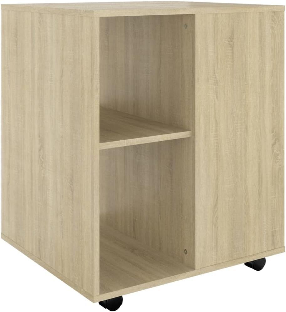 Mobiler Aktenschrank Lagerschrank aus Holzwerkstoff Beistellschrank mit Rollen für Wohnzimmer Schlaf