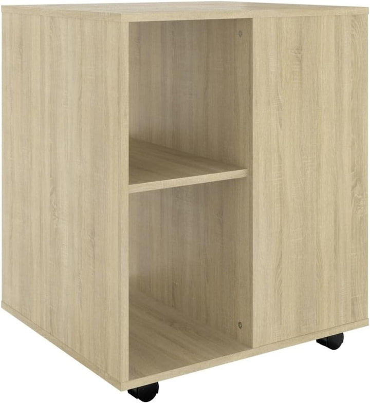 Mobiler Aktenschrank Lagerschrank aus Holzwerkstoff Beistellschrank mit Rollen für Wohnzimmer Schlaf