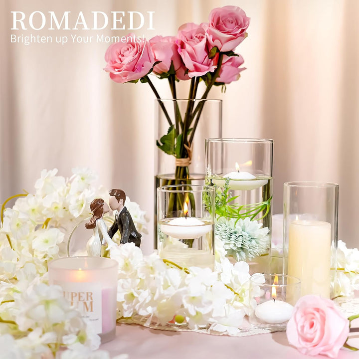 Windlicht Glas Kerzenhalter Kerzenständer Glaszylinder：Romadedi 6er Set Windlichter für Kerzen Stump