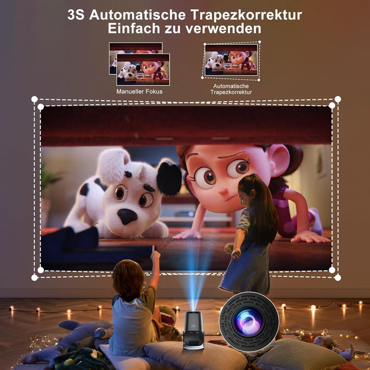Eroshoo Mini Beamer, 4k Heimkino mit Android 11.0 Tragbarer Beamer, Unterstützt 2.4/5G Dual WiFi und