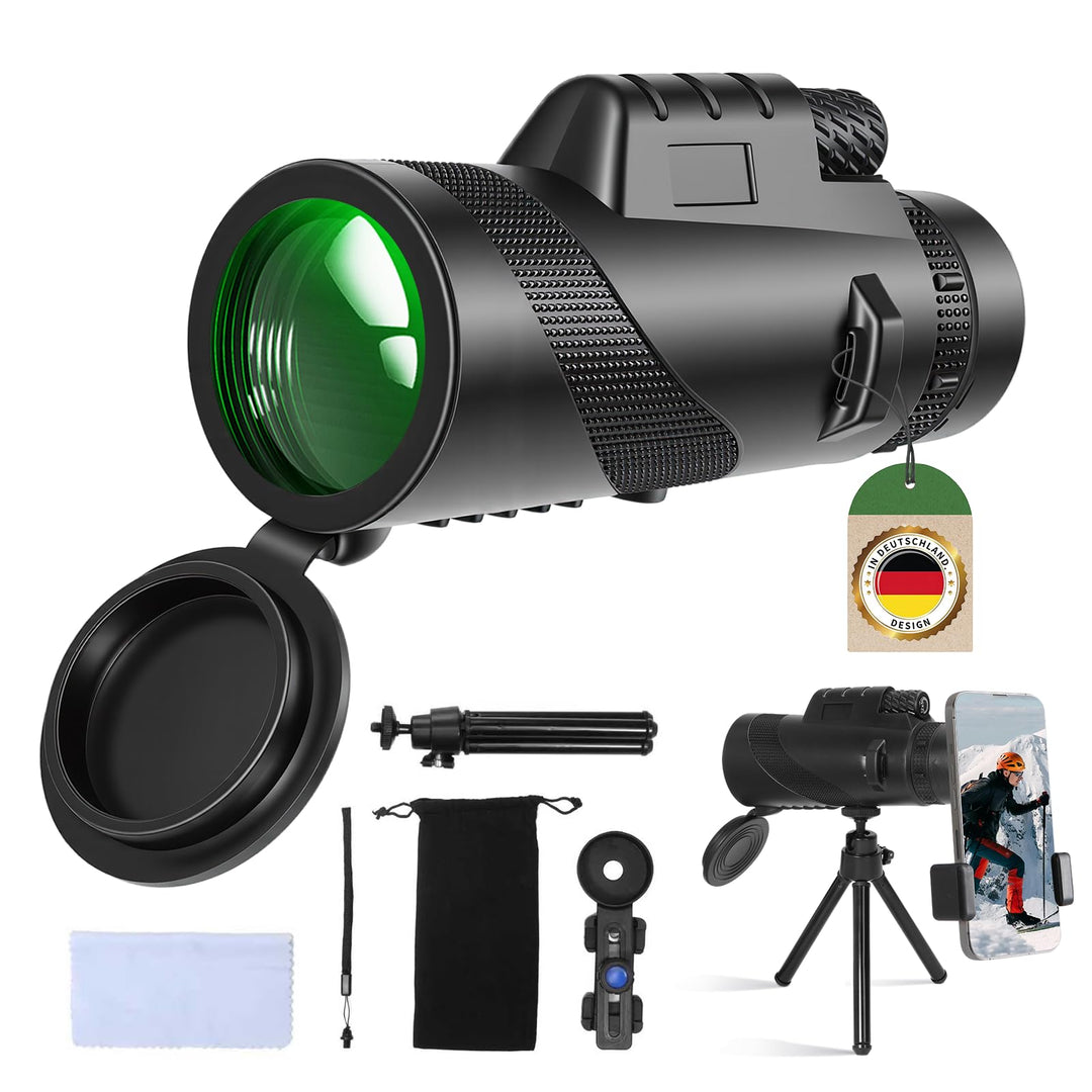 12x50 HD Monokular Teleskop,BAK4 Prisma & FMC-Vergütetem Objektiv,leichtes handlich mit Smartphone-H
