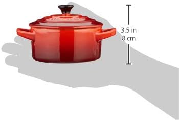 Le Creuset 4er-Set Mini Cocottes aus Steinzeug, je 200 ml, 10 x 5 cm, Feuer und Flamme (Gelb/Kirschr