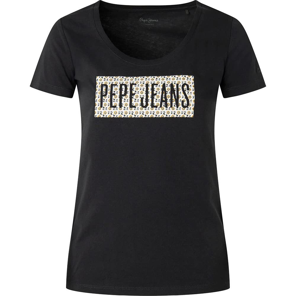 Pepe Jeans Damen Susan T-Shirt XS Schwarz (Black), XS Schwarz (Black)