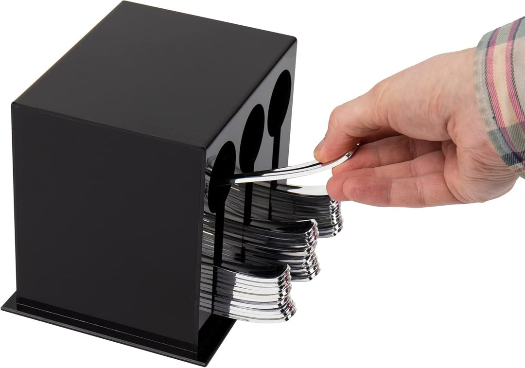 Mind Reader Foundation Collection, 3-Compartment Utensil Dispenser, 24pc. Capacity per Compartment,