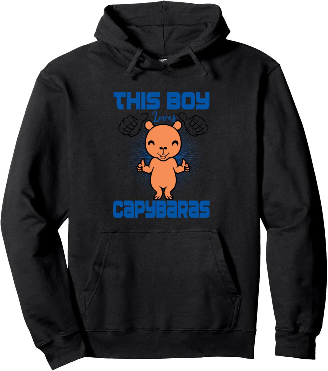 This Boy Loves Capybaras Kinder Cabybara Pullover Hoodie