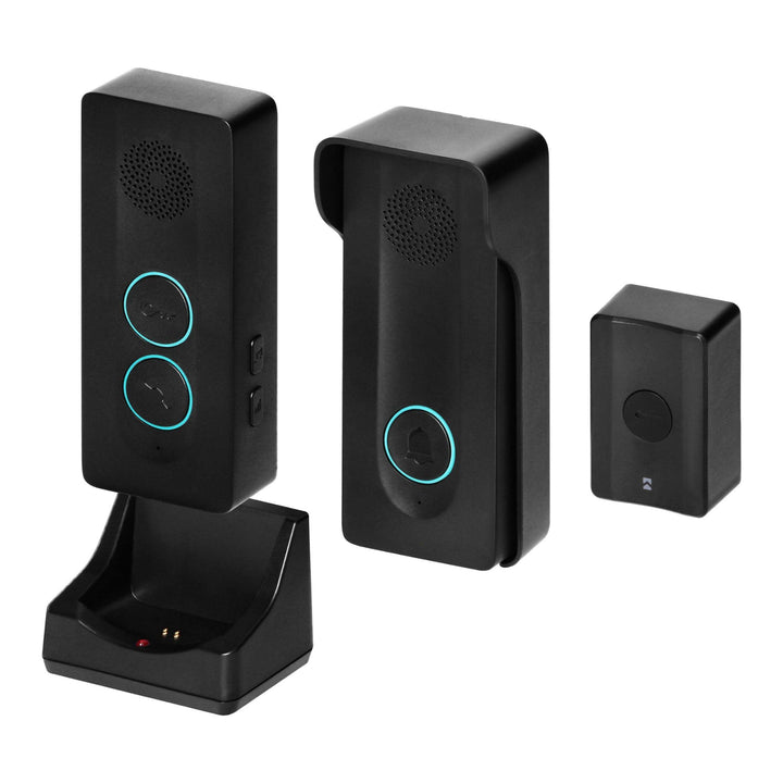 Miratic Freisprechanlage Haustür Gegensprechanlage Klingel Funkklingel mit Türöffner Kabellos Schwar