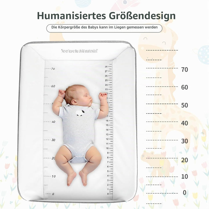 OHMG Baby Wickelkombi Klappbare Wickelkommode,Wickeltisch mit Rollen,Mobiler Wickeltisch mit Wickela