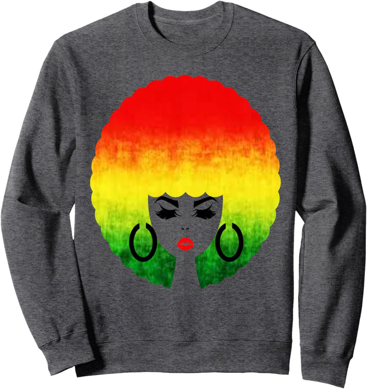 Rasta colors Afro Hair Woman Sweatshirt