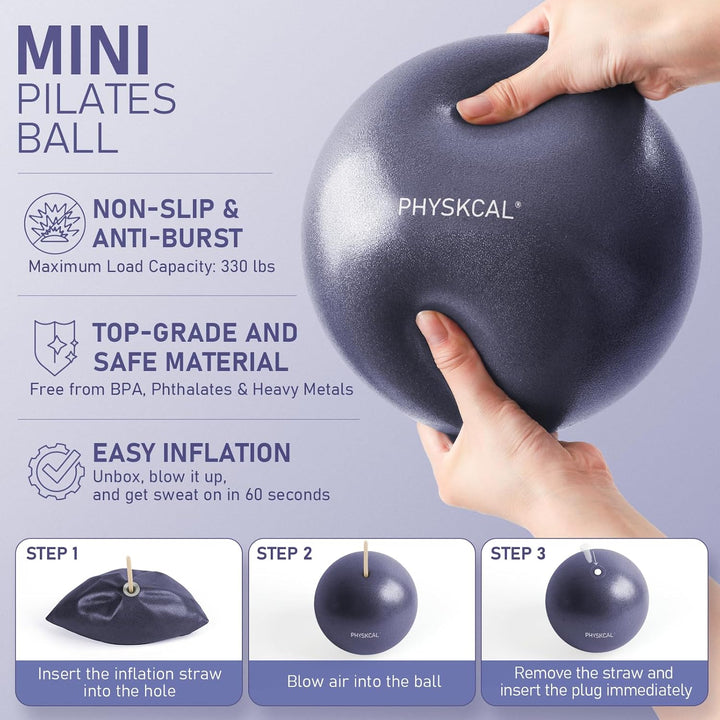 Pilates Set | 15in/ 38cm Pilates Ringe mit 1x Klein Pilates Ball, 3X Widerstandsbänder und 2X Stretc