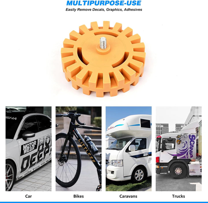 EHDIS Folienradierer Kit, mit Adapter, 200 mm & 250 mm Folienradierer und Kunststoff & Metall Schabe