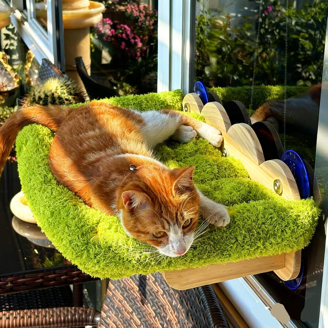 Weiche Katzen fensterhängematte, Katzenfensterbett, weiches Kissen mit Vier starken Saugnäpfen, natü