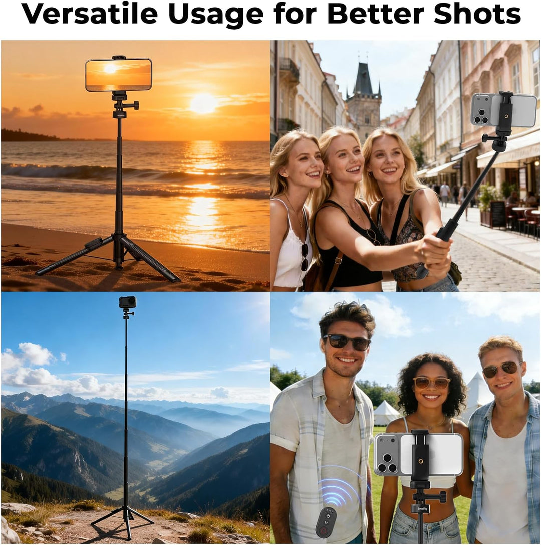 SMALLRIG 59" Selfie-Stick-Stativ mit Fernbedienung, Ausziehbares Stativ für DJI Osmo Action 5 Pro/Po