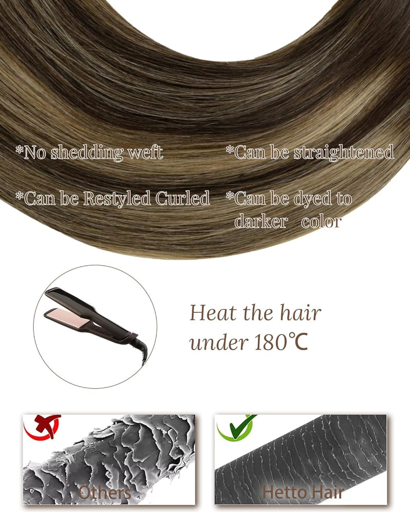 Hetto Braun Extensions Tressen Echthaar Remy Tressen Extensions Echthaar Braun Tressen Echthaar Exte