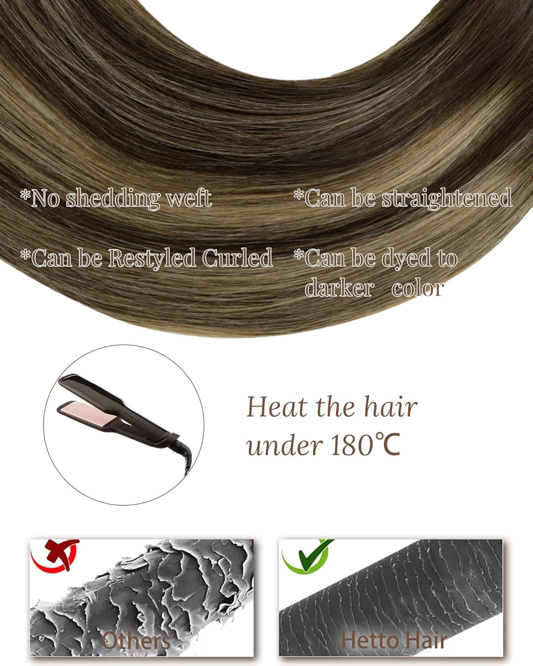 Hetto Braun Extensions Tressen Echthaar Remy Tressen Extensions Echthaar Braun Tressen Echthaar Exte