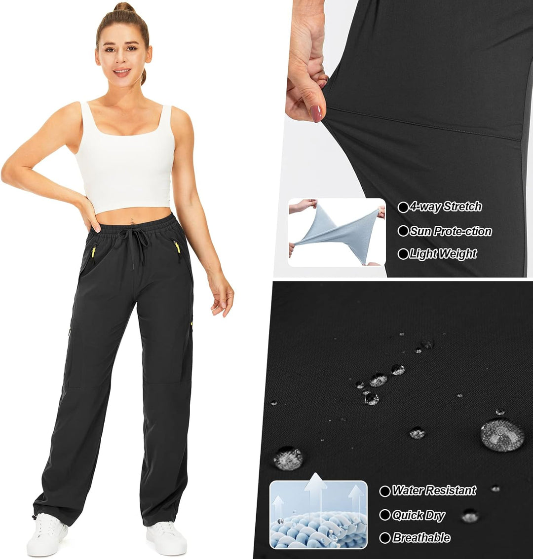 yeyity Wanderhose Damen Leichter Quick Dry Outdoorhose Atmungsaktiv Cargohose UV-Schutz Trekkinghose