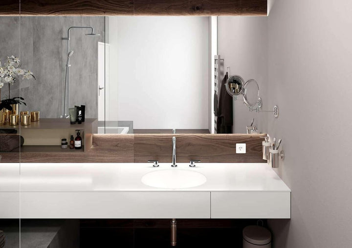 hansgrohe 3-Loch Waschtischarmatur Vernis Blend, Wasserhahn Bad Höhe 150 mm, mit Zugstange, Badarmat