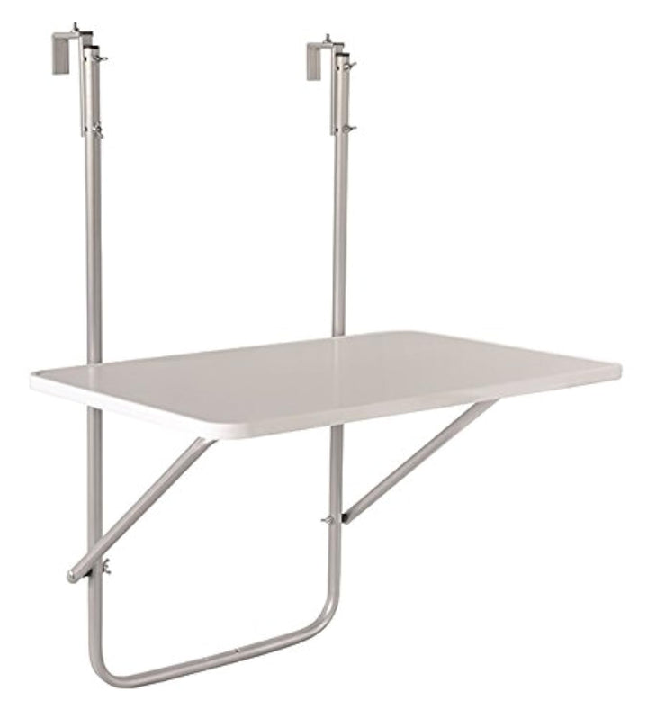 Dajar Patio Balkonhängetisch Klappbar40 x 60 cm Balkontisch zum Einhängen Kleintisch weiss