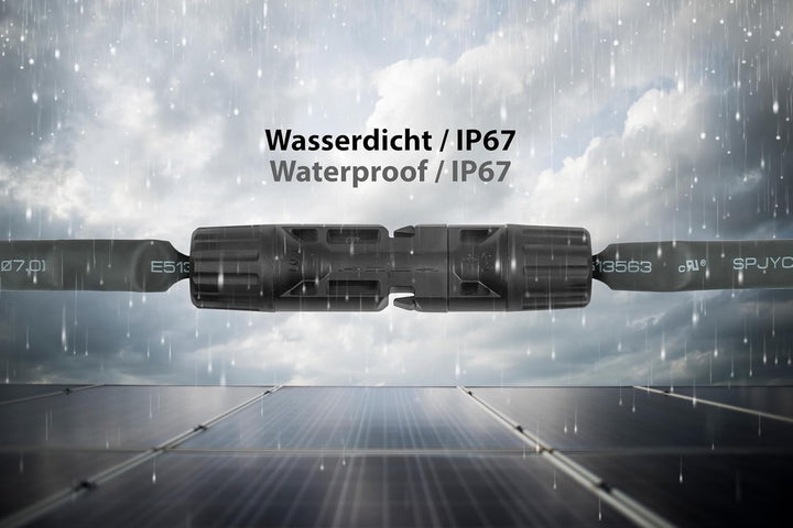 kabelmeister Solar-Fensterdurchführung MC4 kompatibel, 2er Set, schwarz, Flexible Länge: 30 cm
