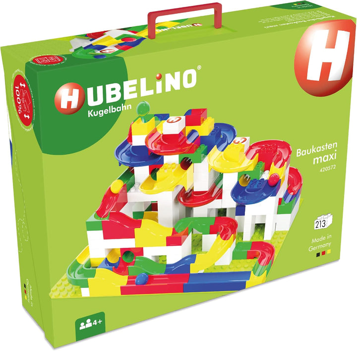 Hubelino 420572 Baukasten Maxi (213-teilig) Kugelbahn, kompatibel &amp; Hubelino 420329 Kugelbahn Grundp