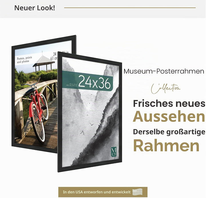 MCS Museum Posterrahmen, 61 x 91,5 cm, Onyx, 24 x 36 in Onyx-Holzmaserung 24 x 36 in, Onyx-Holzmaser