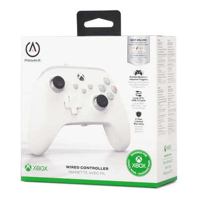 Kabelgebundener PowerA Controller für Xbox Series X|S - Weiss, Weiss