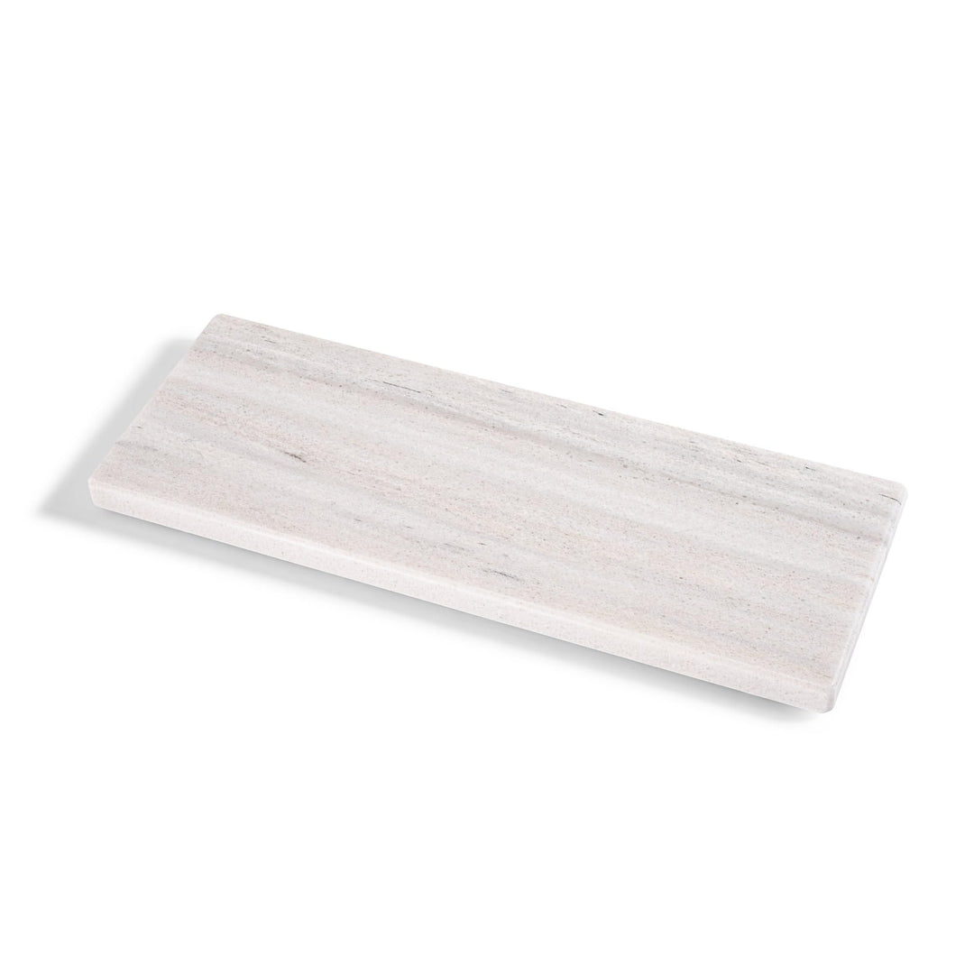 Schneidebrett aus weissem Marmor 40 x 15 cm – Mini-Marmortiertisch für Küche und Küche – elegantes r