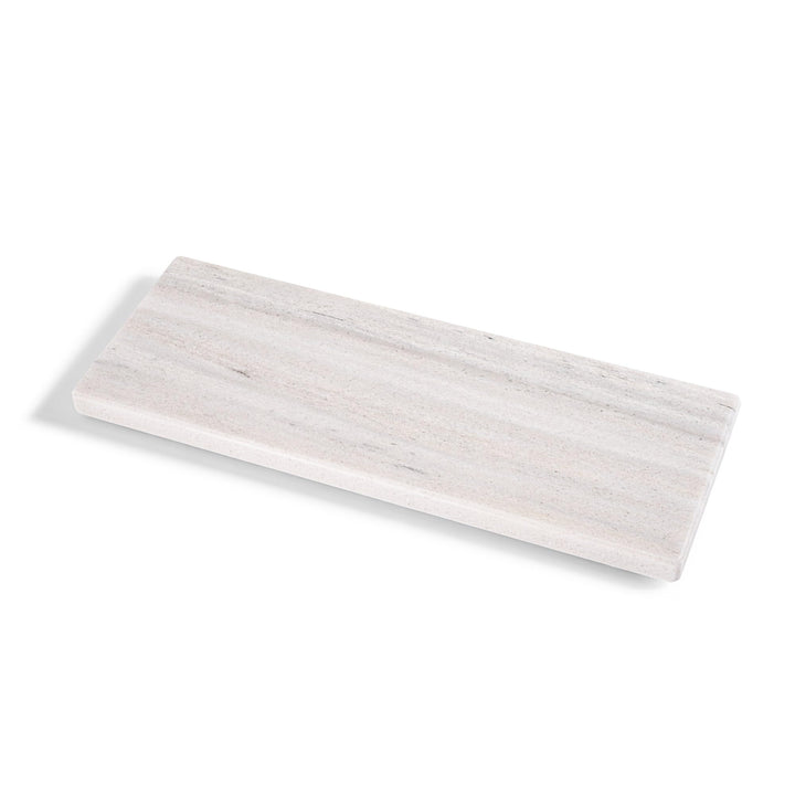 Schneidebrett aus weissem Marmor 40 x 15 cm – Mini-Marmortiertisch für Küche und Küche – elegantes r
