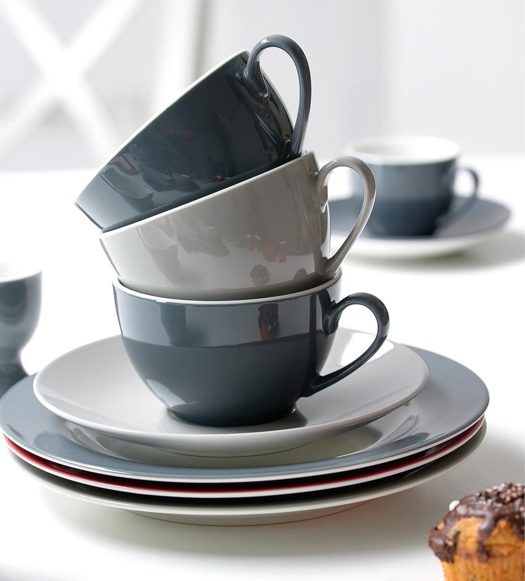 Kaffeeservice Doppio, 12-teilig, Anthrazit Anthrazit Kaffeeservice, Anthrazit Kaffeeservice