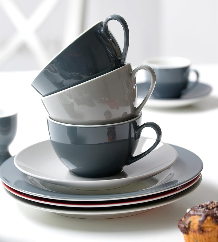 Kaffeeservice Doppio, 12-teilig, Anthrazit Anthrazit Kaffeeservice, Anthrazit Kaffeeservice