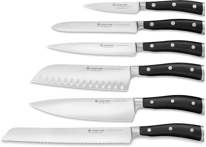 WÜSTHOF Classic Ikon Messerblock mit 6 Messern 6-teilig Schwarz