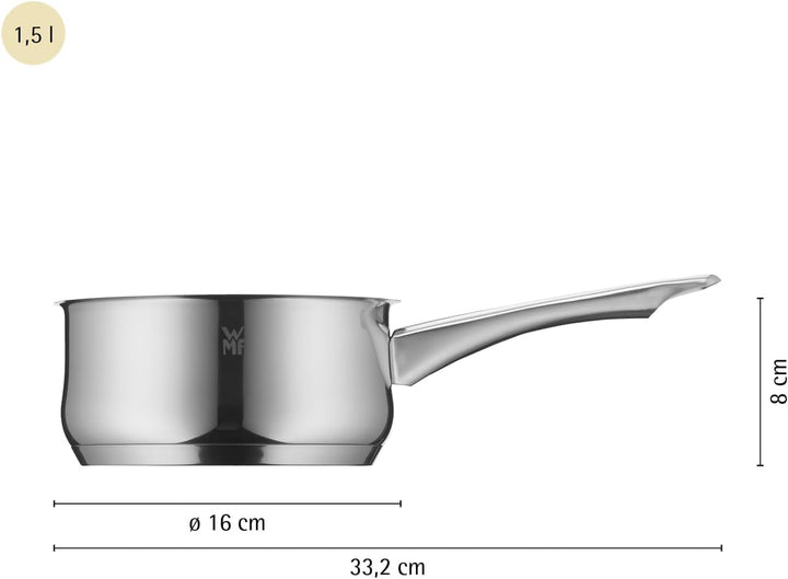WMF Diadem Plus Stielkasserolle 16cm ohne Deckel, Kochtopf klein 1,5l, Milchtopf Induktion, Cromarga
