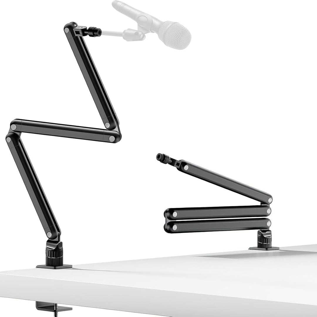 Yazoni 3LB Mikrofonarm – 360° schwenkbarer Low-Profile-Mikrofonarmständer mit Tischklemme, Schrauben