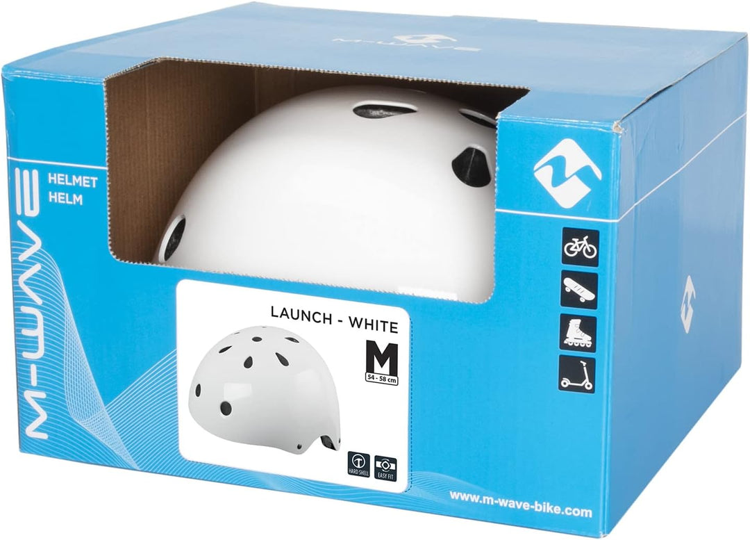 M-Wave Freestyle-Inline-BMX-Outdoor Helm M, 54-58 cm Weiss, M, 54-58 cm Weiß