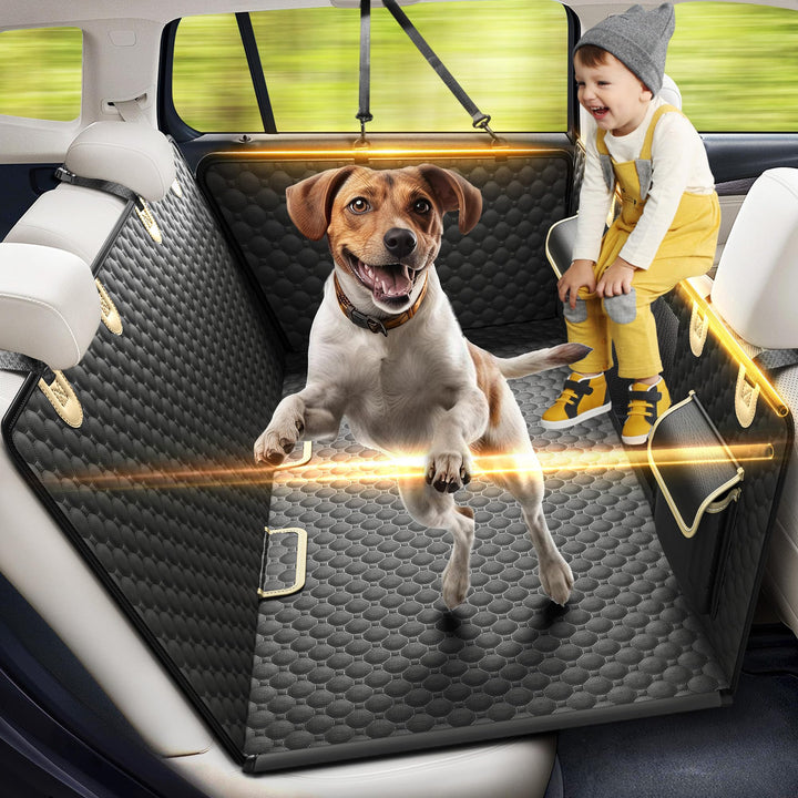 Rücksitzverlängerung für Hunde, PVC-Stangenunterstützung und harte Unterseite, Autositzbezug für Hun