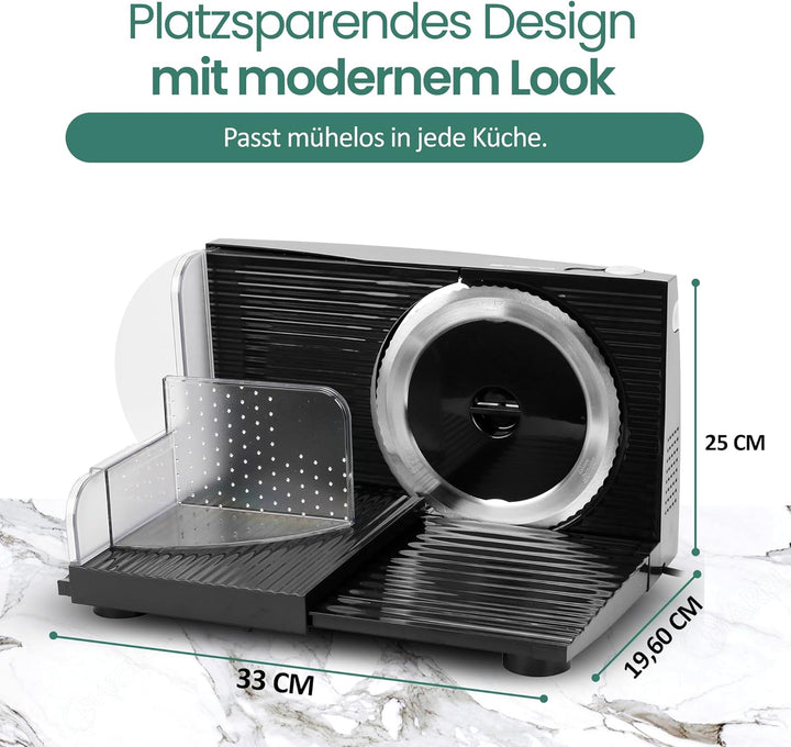 Emerio Allesschneider "Made in EU", Edelstahl Messereinheit in Deutschland produziert, einstellbar 0