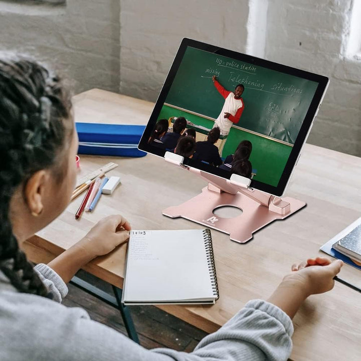 Tablet iPad Stand,【Updated】 Adjustable Eye-Level Aluminum Solid Desktop Stand Holder,Compatible with