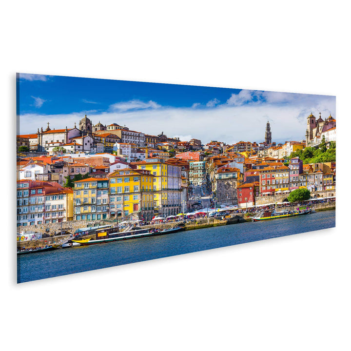 Bild Bilder auf Leinwand Altstadtsilhouette von der Anderen Seite des Douro in Porto Portugal Wandbi