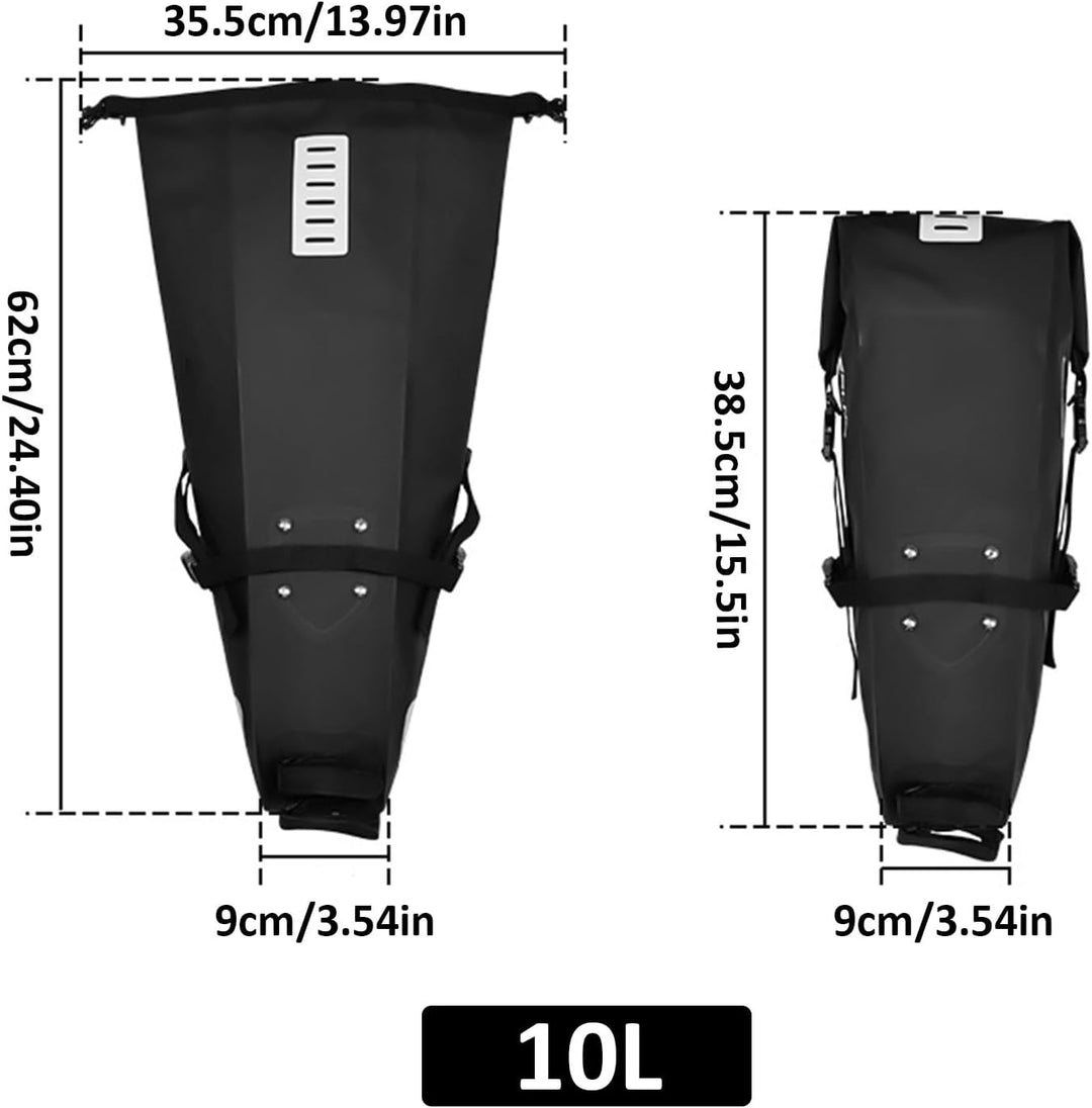 Satteltasche Für Fahrräder, 10 Liter Wasserdichte Reflektierende Unter-Sitz-Tasche, Satteltasche Für