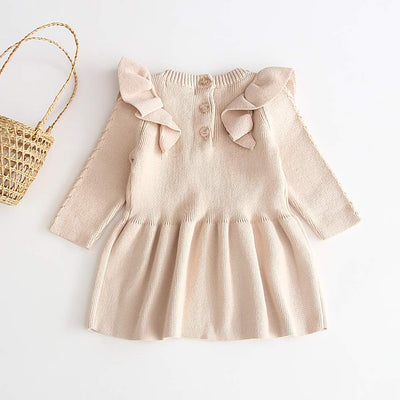 FYMNSI Kinder Baby Mädchen Strick Pullover Kleid Herbst Winter Warm Langarm Strickkleid Gestrickte P