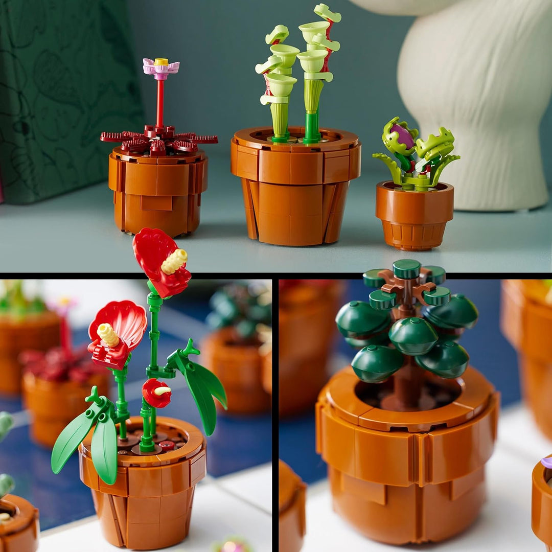 LEGO Icons Mini Pflanzen, 9 künstliche Blumen zum Bauen, Botanical Collection Sammel-Set für Erwachs